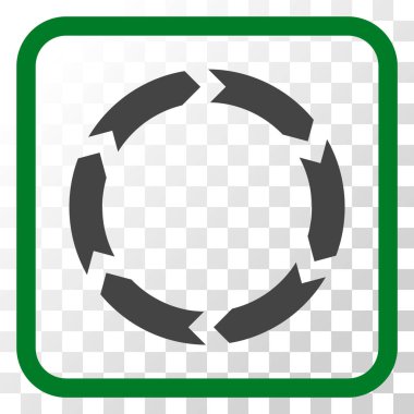 Dolaşım vektör simgesi bir çerçeve içinde