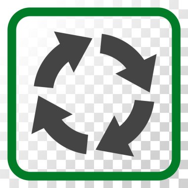 Dolaşım vektör simgesi bir çerçeve içinde