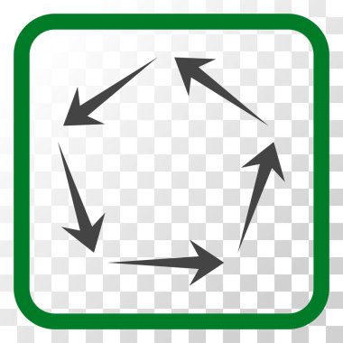 Dolaşım vektör simgesi bir çerçeve içinde