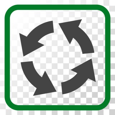 Dolaşım vektör simgesi bir çerçeve içinde