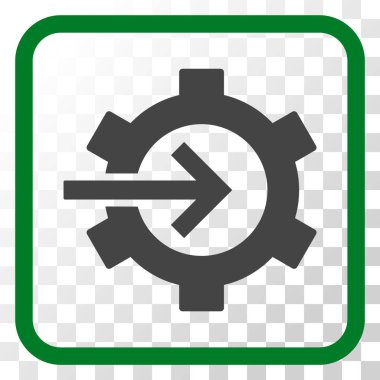 COG Tümleştirme vektör simgesi bir çerçeve içinde