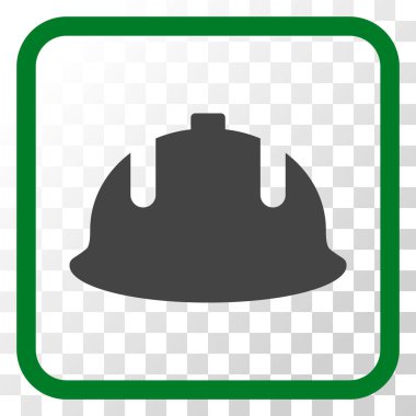 İnşaat kask vektör simgesi bir çerçeve içinde