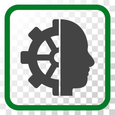 Cyborg dişli vektör simgesi bir çerçeve içinde