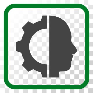 Cyborg dişli vektör simgesi bir çerçeve içinde