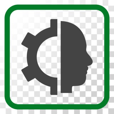 Cyborg dişli vektör simgesi bir çerçeve içinde