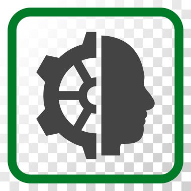 Cyborg dişli vektör simgesi bir çerçeve içinde