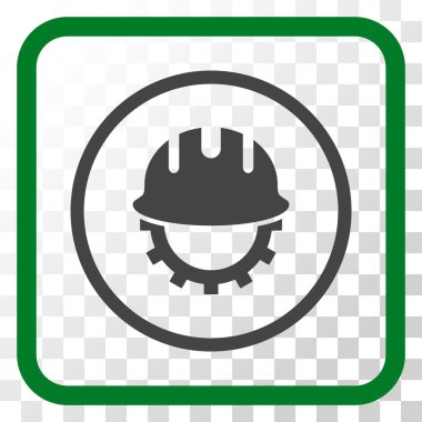 Geliştirme işçisi vektör simgesi bir çerçeve içinde