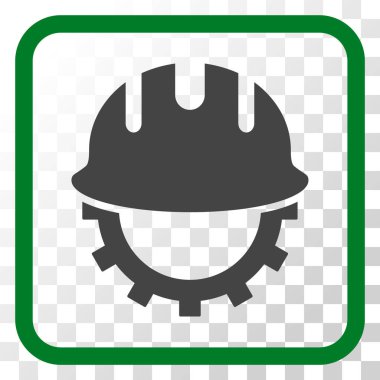 Geliştirme işçisi vektör simgesi bir çerçeve içinde