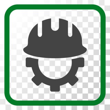 Geliştirme işçisi vektör simgesi bir çerçeve içinde