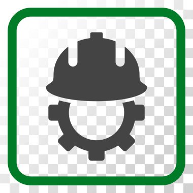 Geliştirme kask vektör simgesi bir çerçeve içinde