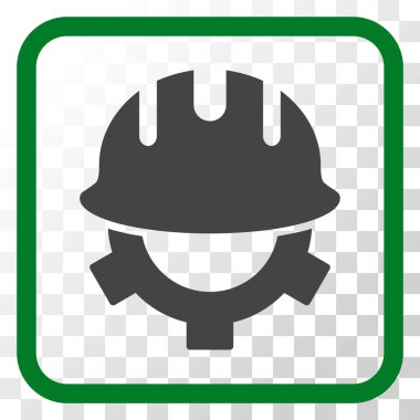 Geliştirme kask vektör simgesi bir çerçeve içinde