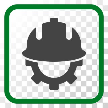 Geliştirme kask vektör simgesi bir çerçeve içinde