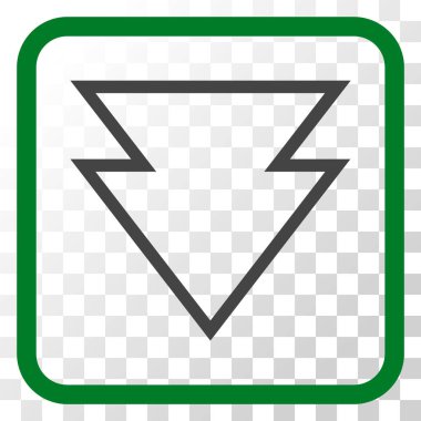 Vektör simgesi bir çerçeve içinde aşağı yön