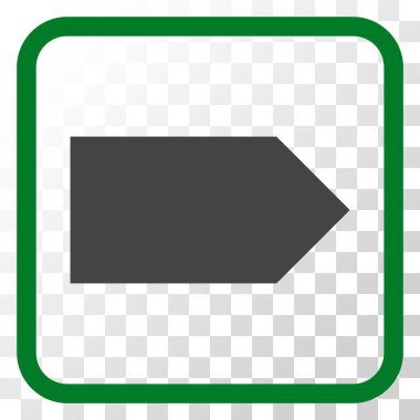 Yöne doğru vektör simgesi bir çerçeve içinde