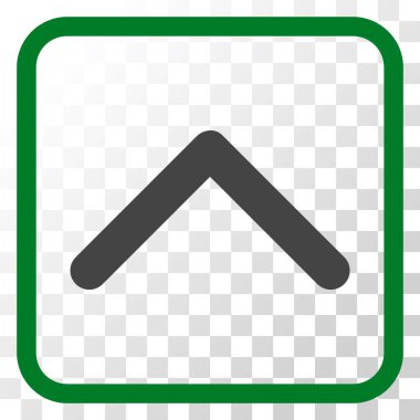 Yön yukarı vektör simgesi bir çerçeve içinde