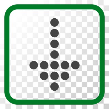 Vektör simgesi bir çerçeve içinde aşağı noktalı ok