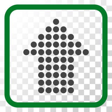 Vektör simgesi bir çerçeve içinde yukarı noktalı ok