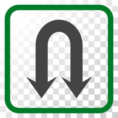 Geri dönmemiz ok vektör simgesi bir çerçeve içinde