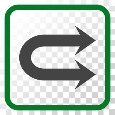 Çift sağ ok vektör simgesi bir çerçeve içinde