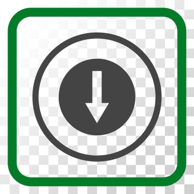 Bir çerçeve içinde yönlü ok vektör simgesi