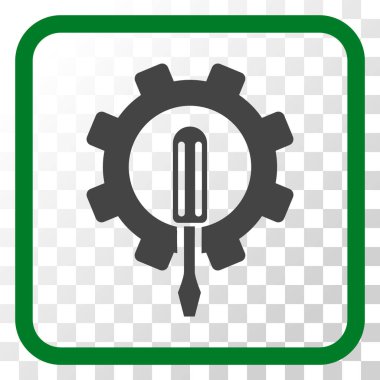 Bir çerçevedeki mühendislik vektör simgesi