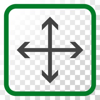 Genişletin okları vektör simgesi bir çerçeve içinde