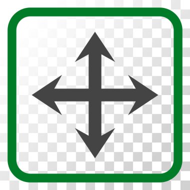 Genişletin okları vektör simgesi bir çerçeve içinde