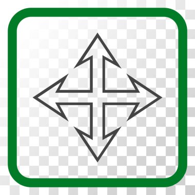 Genişletin okları vektör simgesi bir çerçeve içinde