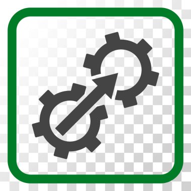 Dişli Tümleştirme vektör simgesi bir çerçeve içinde