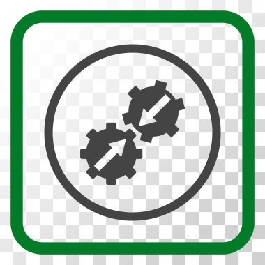 Dişli Tümleştirme vektör simgesi bir çerçeve içinde