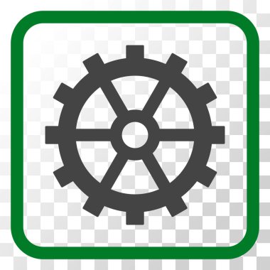 Dişli vektör simgesi bir çerçeve içinde