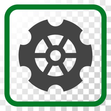 Dişli vektör simgesi bir çerçeve içinde