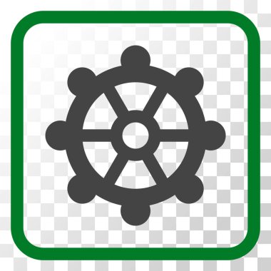 Dişli vektör simgesi bir çerçeve içinde