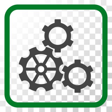 Gears'ı vektör simgesi bir çerçeve içinde