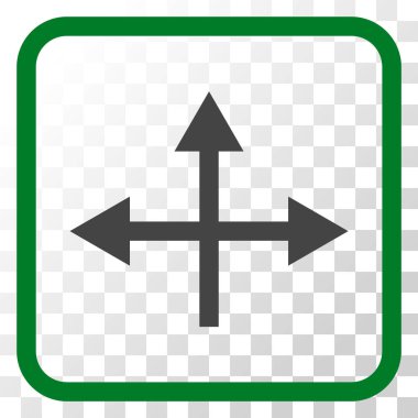 Kavşak yön vektör simgesi bir çerçeve içinde