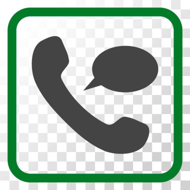 Telefon iletisi vektör simgesi bir çerçeve içinde