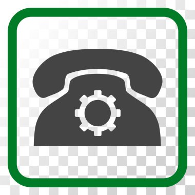 Telefon ayarları vektör simgesi bir çerçeve içinde