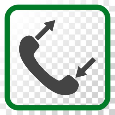 Vektör simgesi bir çerçevede konuşurken telefon