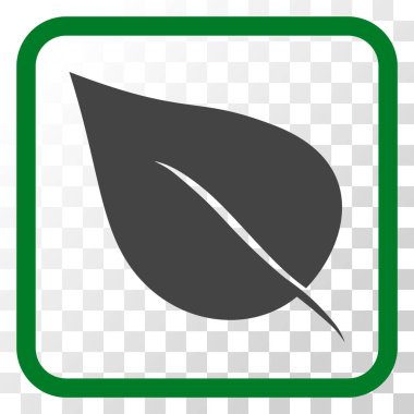 Bitki yaprak vektör simgesi bir çerçeve içinde