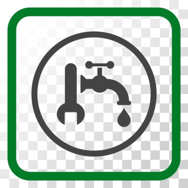 Sıhhi tesisat vektör simgesi bir çerçeve içinde