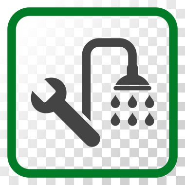 Sıhhi tesisat vektör simgesi bir çerçeve içinde