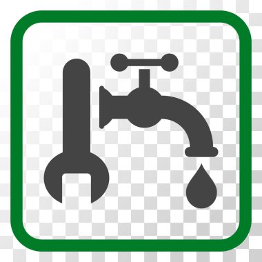 Sıhhi tesisat vektör simgesi bir çerçeve içinde