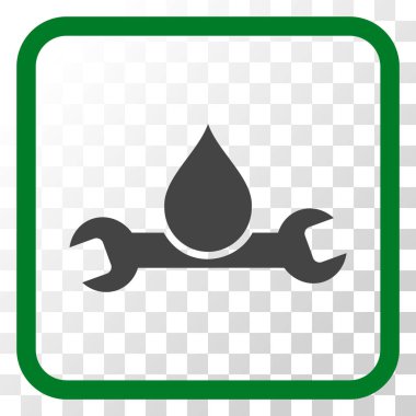 Sıhhi tesisat vektör simgesi bir çerçeve içinde