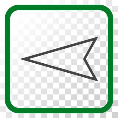 İşaretçi sol vektör simgesi bir çerçeve içinde