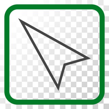 İşaretçi yaptı vektör simgesi bir çerçeve içinde yukarı