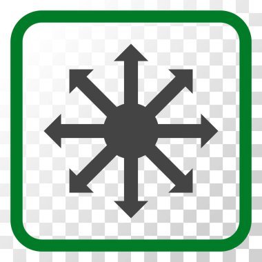 Radyal oklar bir çerçeve içinde simge vektör