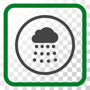 Yağmur bulutu vektör simgesi bir çerçeve içinde