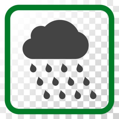 Yağmur bulutu vektör simgesi bir çerçeve içinde