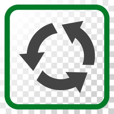 Geri dönüşüm vektör simgesi bir çerçeve içinde