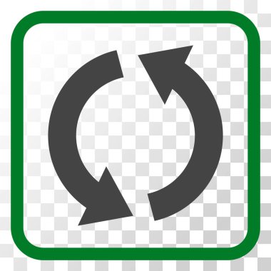 Geri dönüşüm vektör simgesi bir çerçeve içinde